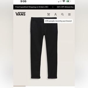 Vans Authentic Chino Slim 31/32 Black Pants NWT